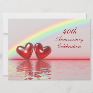 40-jarig jubileum Ruby Hearts Kaart