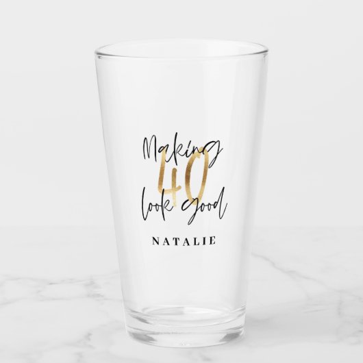 40-jarige feestdag maken glas (Voorkant)