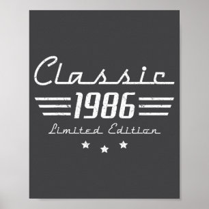 40-jarige mannen Vintage Clic Auto 1986 40ste verj Poster