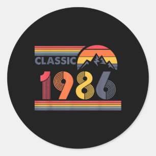 40-jarige mannen vintage klassieke auto 1986 40ste ronde sticker