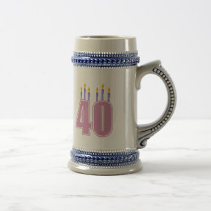 40 kaarsen (roze / Paars) Bierpul