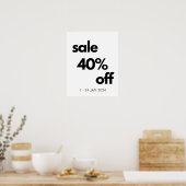 40% korting op verkoopbord, aangepaste detailhande poster (Keuken)