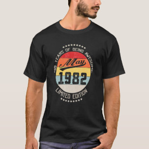 40 mei 1982 40e verjaardag 40 jaar Geweldige T-shirt