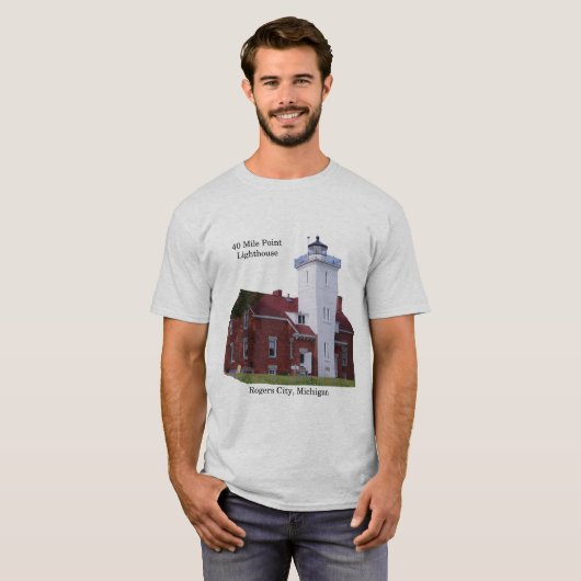 40 mijl punt Ligthouse lichte shirt (Voorkant volledig)