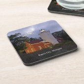 40 mijl Punt Ligthouse schemering 6 plastic onderz Bier Onderzetter (Linkerzijde)