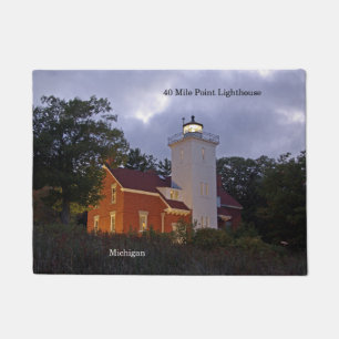 40 Mile Point Lighthouse bij schemerdeur mat