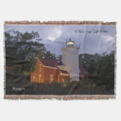 40 Mile Point Lighthouse bij schemering geweven de Deken (Voorkant)