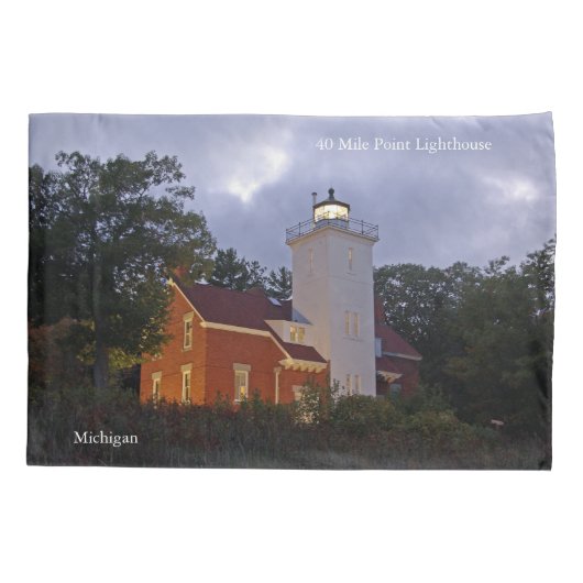 40 Mile Point Lighthouse bij schemerkussens hoesje Kussensloop (Achterkant)
