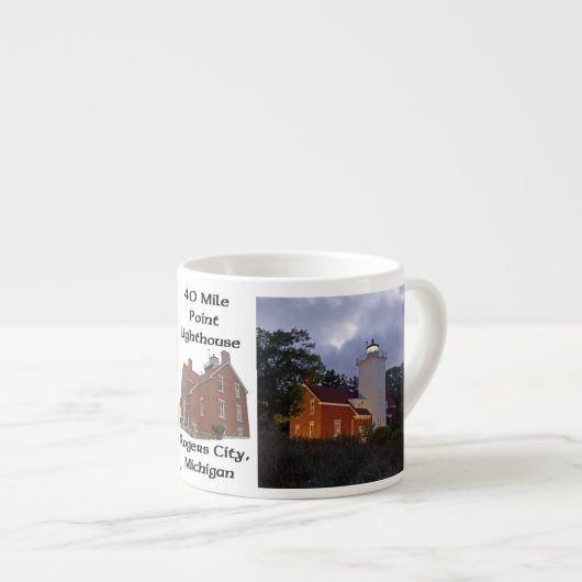 40 Mile Point Lighthouse dusk espresso mok (Voorkant rechts)