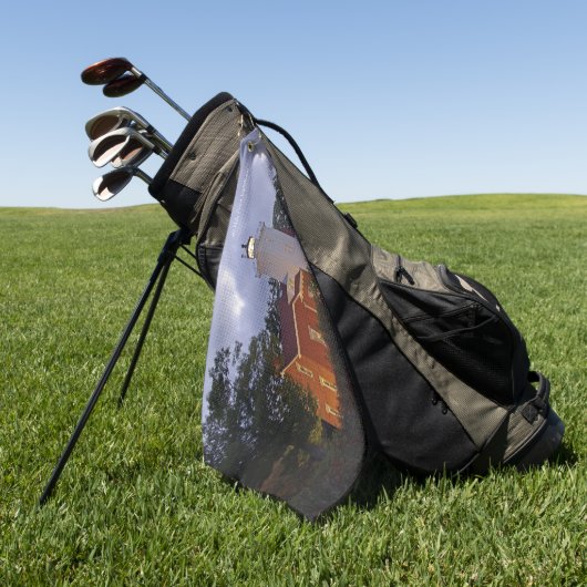 40 Mile Point Lighthouse dusk serviette de golf (Vert)