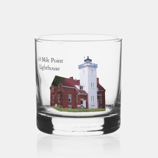 40 Mile Point Lighthouse-glas Whisky Glas (Voorkant)