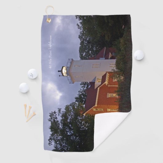 40 Mile Point Lighthouse golfhanddoek (Insitu)