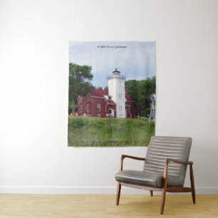 40 Mile Point Lighthouse wandtapijt Wandkleed