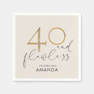 40 & onberispelijk zwart roze goud & grijs op maat servet