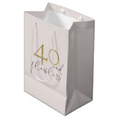 40 & onberispelijke Blush roze & Gold 40e verjaard Medium Cadeauzakje (Voorkant Gekanteld)