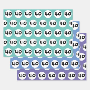 40 pour papier d'enveloppement coloré 40e annivers