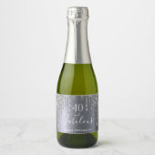 40 prachtige verjaardag glitter sparkle Silver Sparkling Wijnetiket (Voorkant)