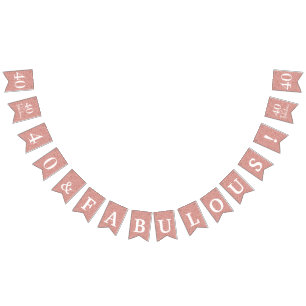 40 Prachtige Witte Script Roze Gouden Glitters Vlaggetjes