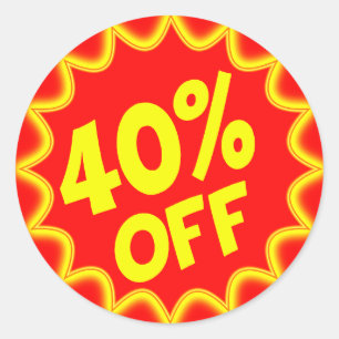 40 PROCENT VAN HET RETAILETIKET RONDE STICKER