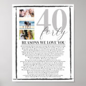 40 Raisons Nous Vous Aimons Poster D'Art Cadeau (Devant)