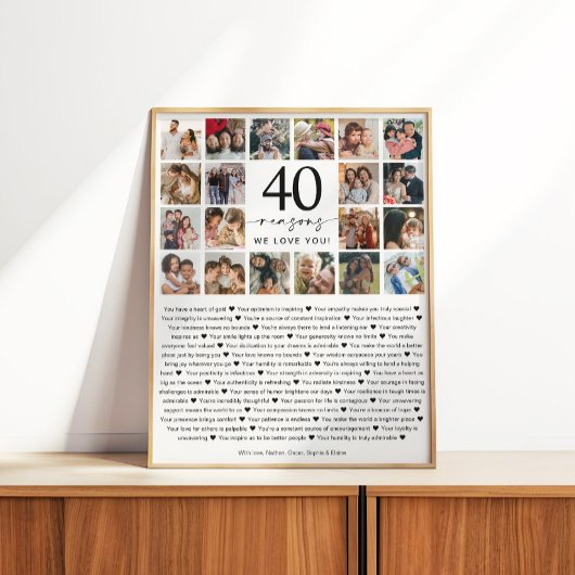 40 redenen waarom we van je houden Fotocollage Kee Perfect Poster