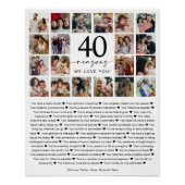 40 redenen waarom we van je houden Fotocollage Kee Perfect Poster (Voorkant)