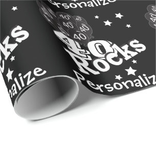 40 Rocks Birthday   Personaliseren Cadeaupapier
