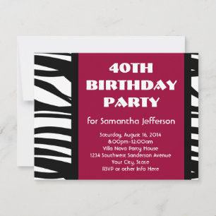40 Roze + zwarte Zebra Kaart