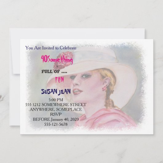 40 SOMETHING & Full of Fun Garden Party Invitation (Devant)