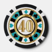 40 Turquoise Casino Chip Las Vegas (Achterkant)
