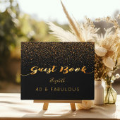 40 Uitstekende verjaardag zwart goud confetti Gastenboek