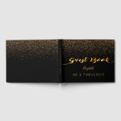 40 Uitstekende verjaardag zwart goud confetti Gastenboek (Volledig)