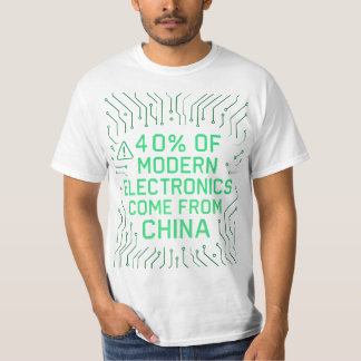 ⚠ 40% van moderne elektronica komt uit China T-shirt