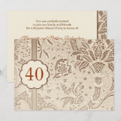 40 verjaardag vintage luxe uitnodigingen (Voorkant / Achterkant)