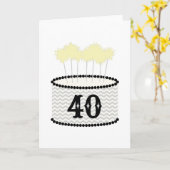 40 verjaardagstaart kaart (Gele Bloem)