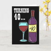 40 Vin 40e Anniversaire Carte (Fleur jaune)
