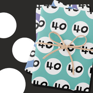 40 voor kleurrijk 40e verjaardag inpakpapier