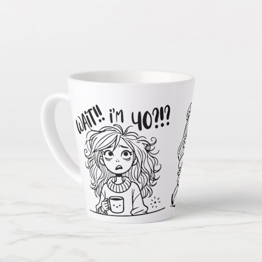 40 worden? Wie, ik? Linkshandige mok (Linkerhoek)