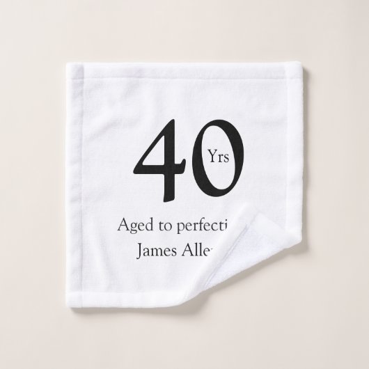 40 years aged to perfection birthday name simple (Gant de toilette)