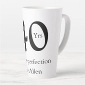 40 years aged to perfection birthday name simple latte mok (Rechterhoek)