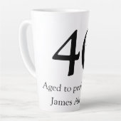 40 years aged to perfection birthday name simple latte mok (Linkerhoek)