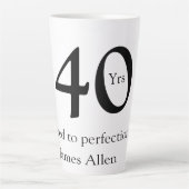 40 years aged to perfection birthday name simple latte mok (Voorkant)
