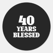 40 Years Blessed 40th Birthday Christian Religious Ronde Sticker (Voorkant)