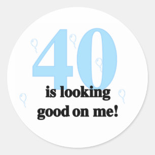40 ziet er goed uit ronde sticker