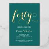 40Anniversaire Fête Invitation Glamour (Recto)