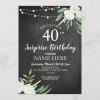 40e 50e 60 Invitation de la partie d'anniversaire 