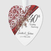 40e, 52e of 80e Ruby Red Floral Jubileum Ornament (voorkant)