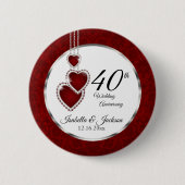 40e, 52e of 80e Ruby Wedding Jubileum Ronde Button 5,7 Cm (Voorkant)