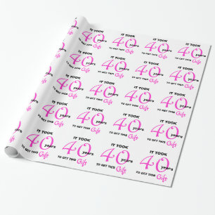 40e année Anniversaire Enveloppement Cadeau Papier