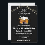 40e anniversaire 40e anniversaire invitation noir<br><div class="desc">40e anniversaire 40e anniversaire invitation pour Any Age,  noir 40e anniversaire invitation,  fête de bière surprise pour homme</div>